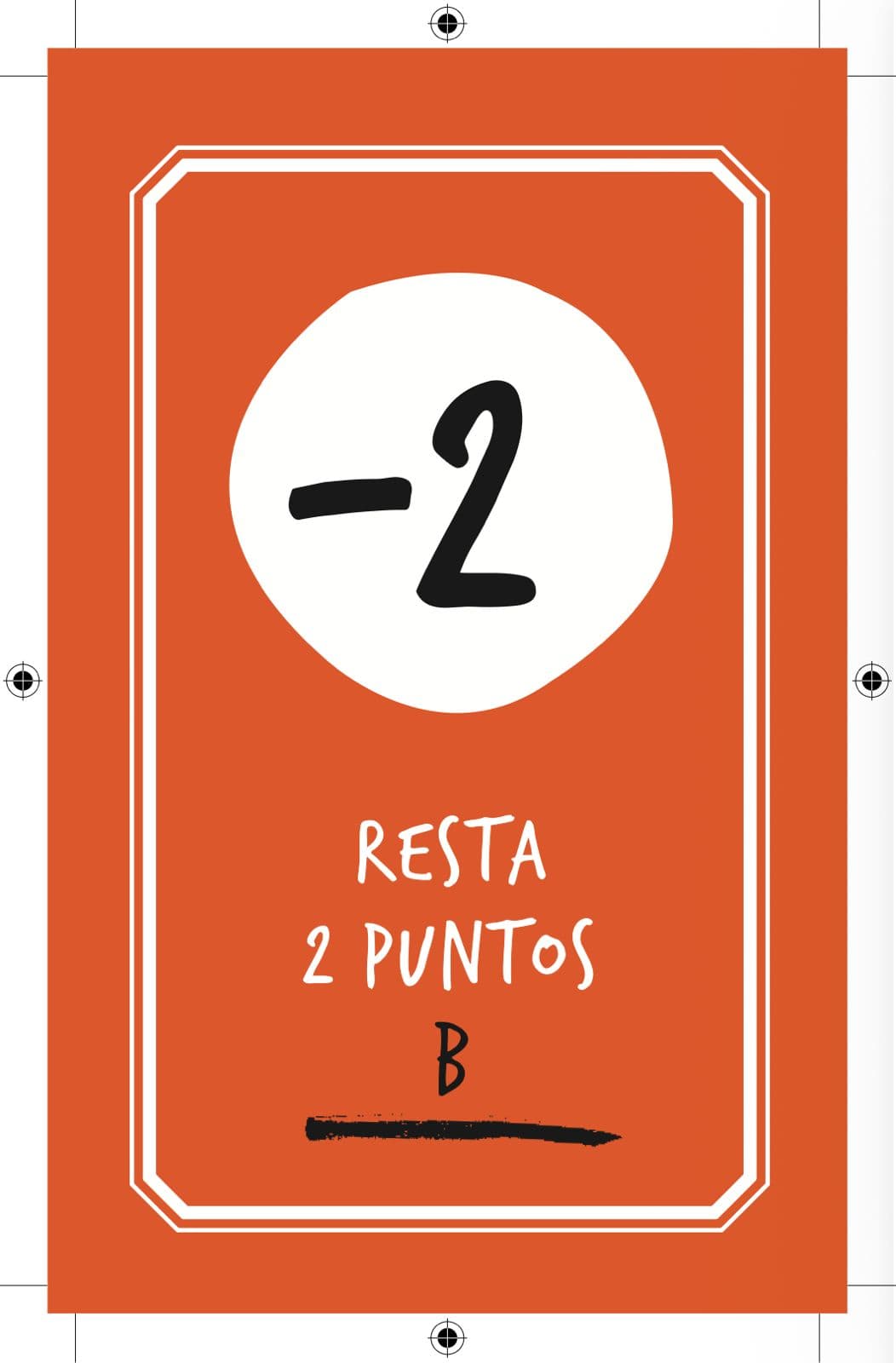 Carta de acción: resta dos puntos